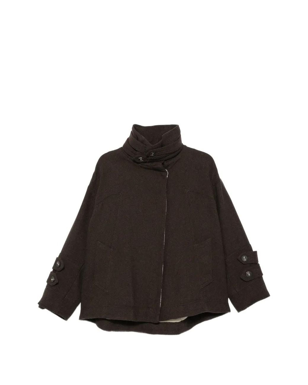 Antonio Marras Black Button-Detail High-Neck Jacket