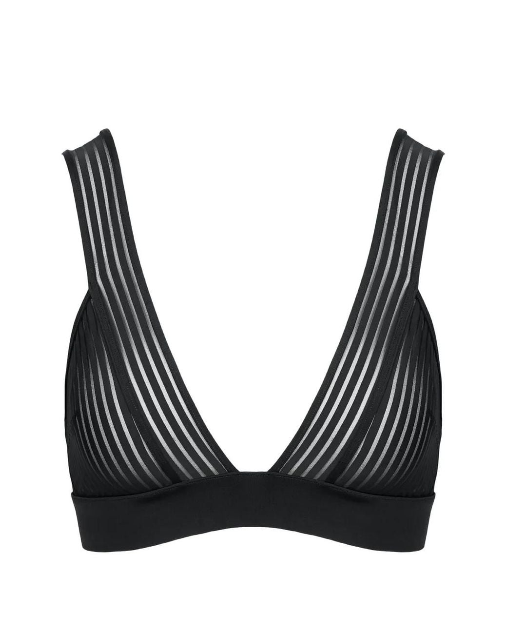 Maison Close Black Striped Triangle Bra