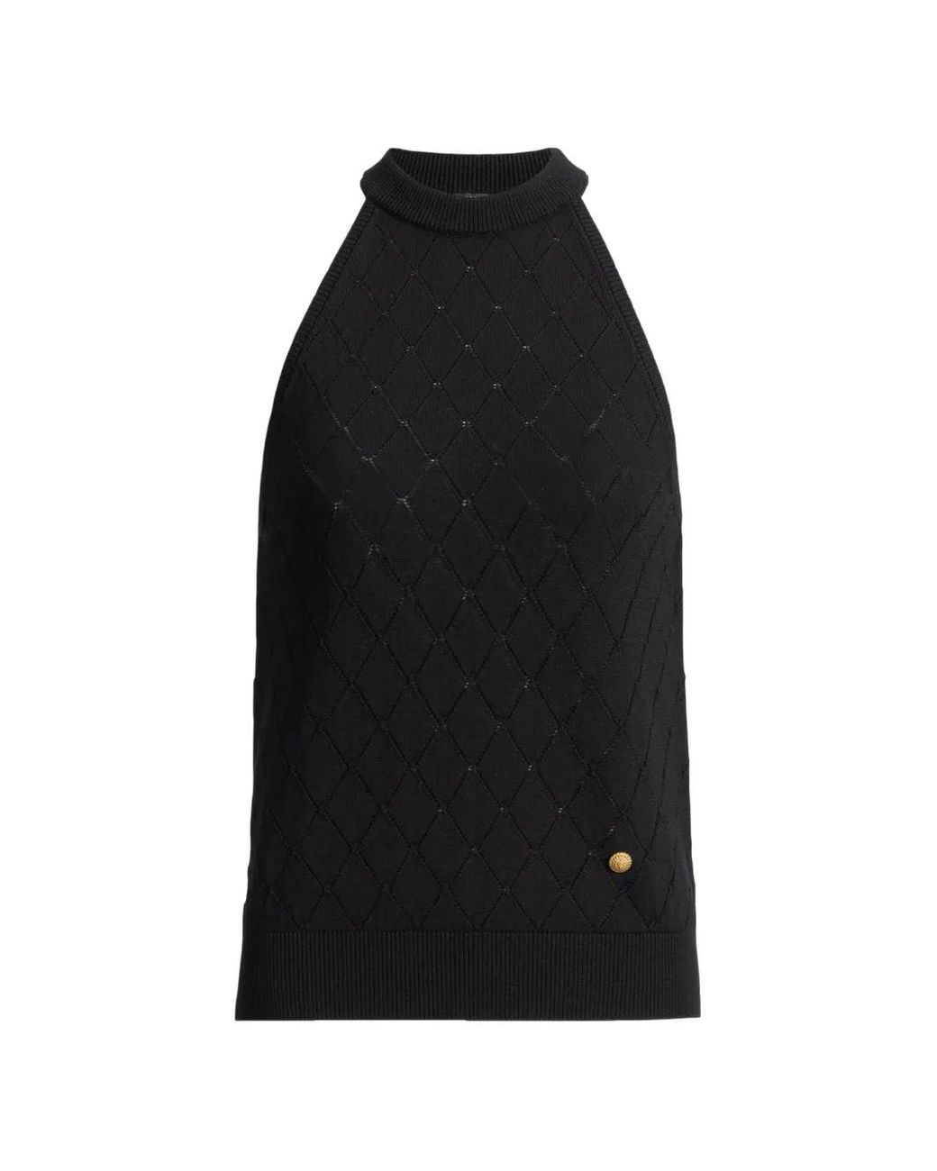 Balmain Black Wool Top