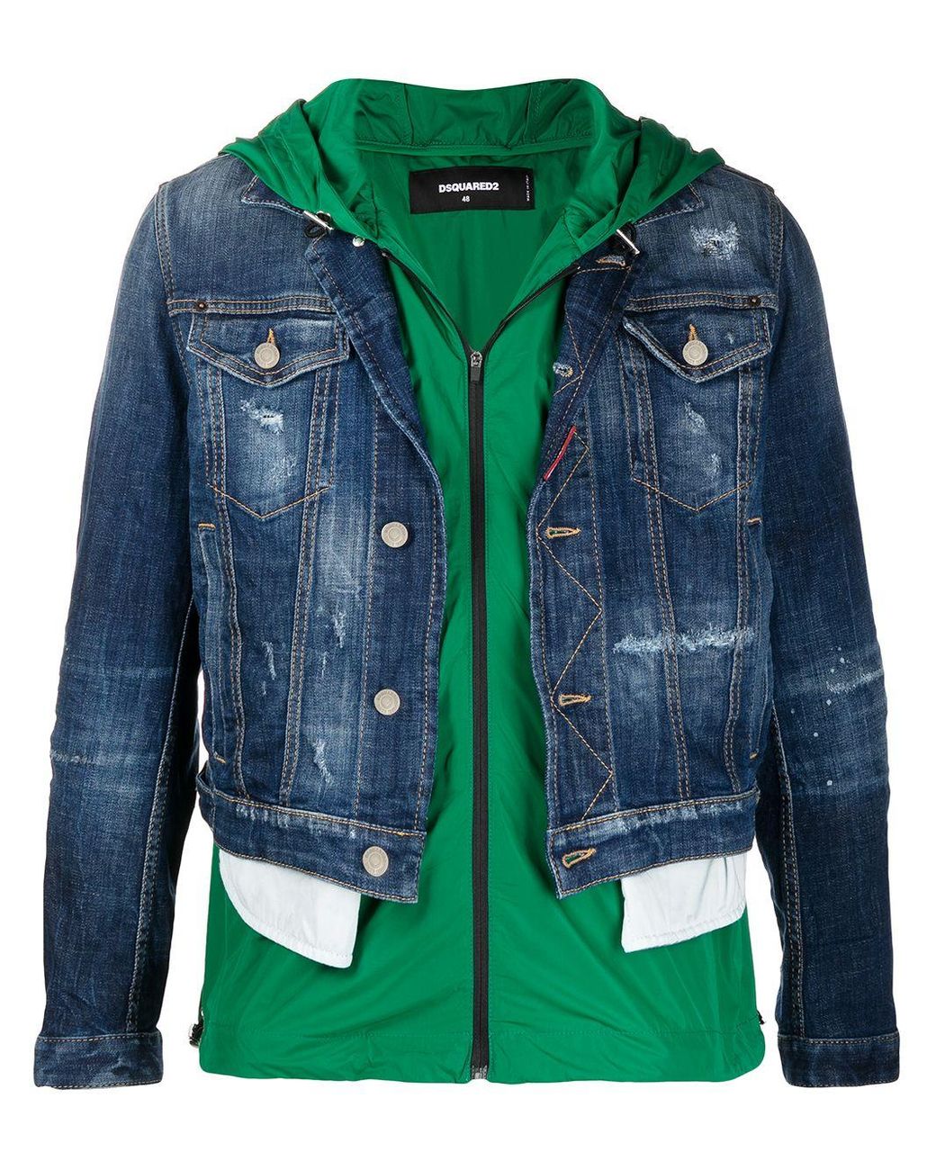 ripped denim jacket blue