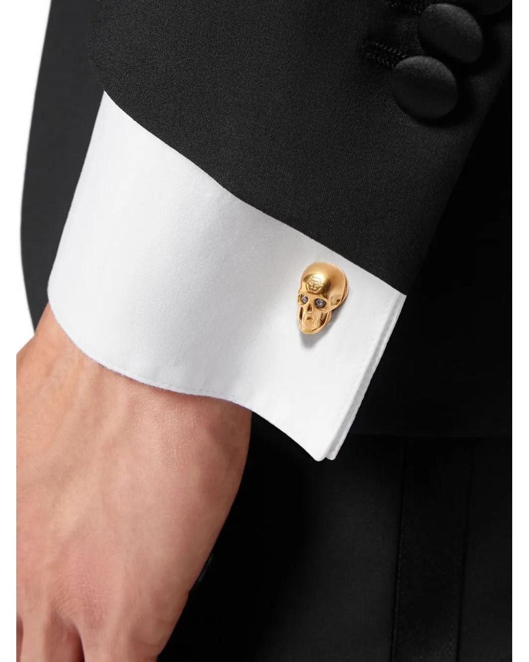 Philipp Plein Natural Skull Cufflinks for men