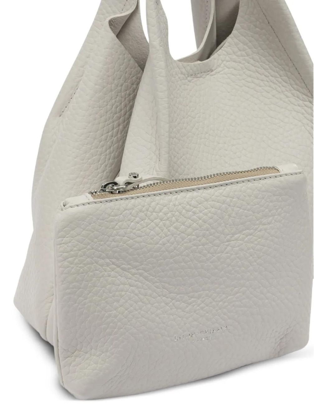Gianni Chiarini White Pebbled-Leather Tote Bag