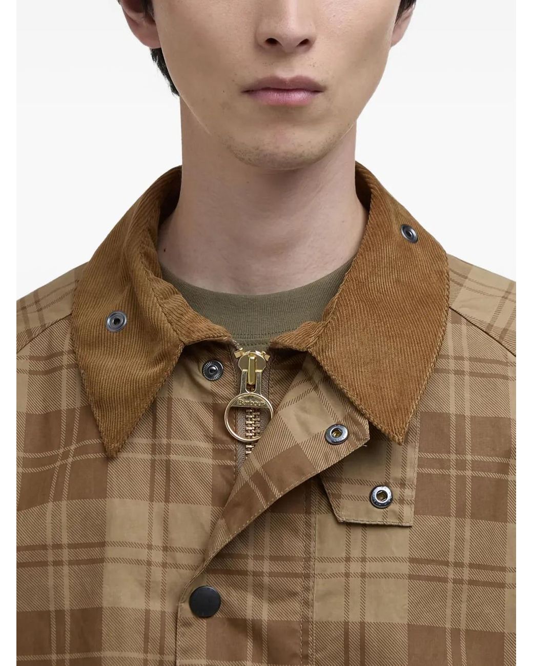 Barbour Brown Check Windbreaker for men