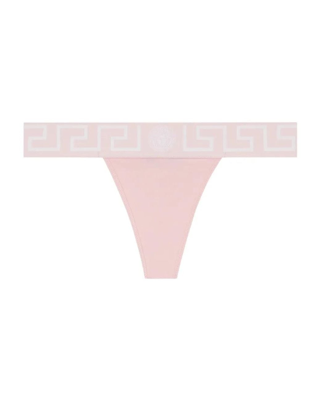 Versace String Versace Greca-Border Thong in Pink | Lyst