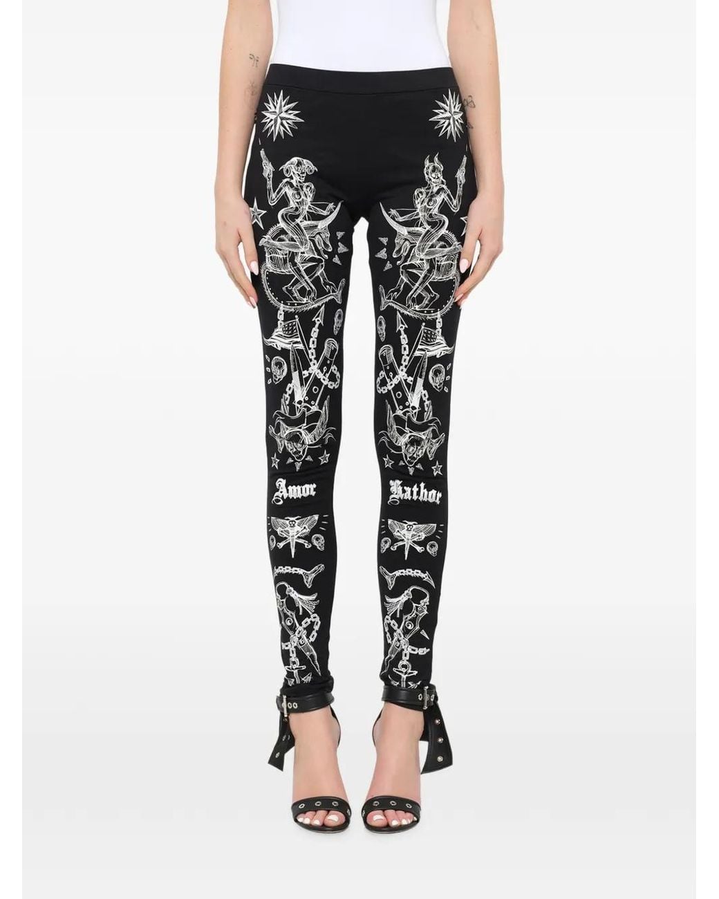 Givenchy Black Tattoo-Print Leggings