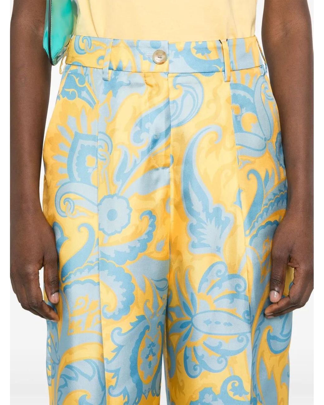 Etro Blue Silk Trousers
