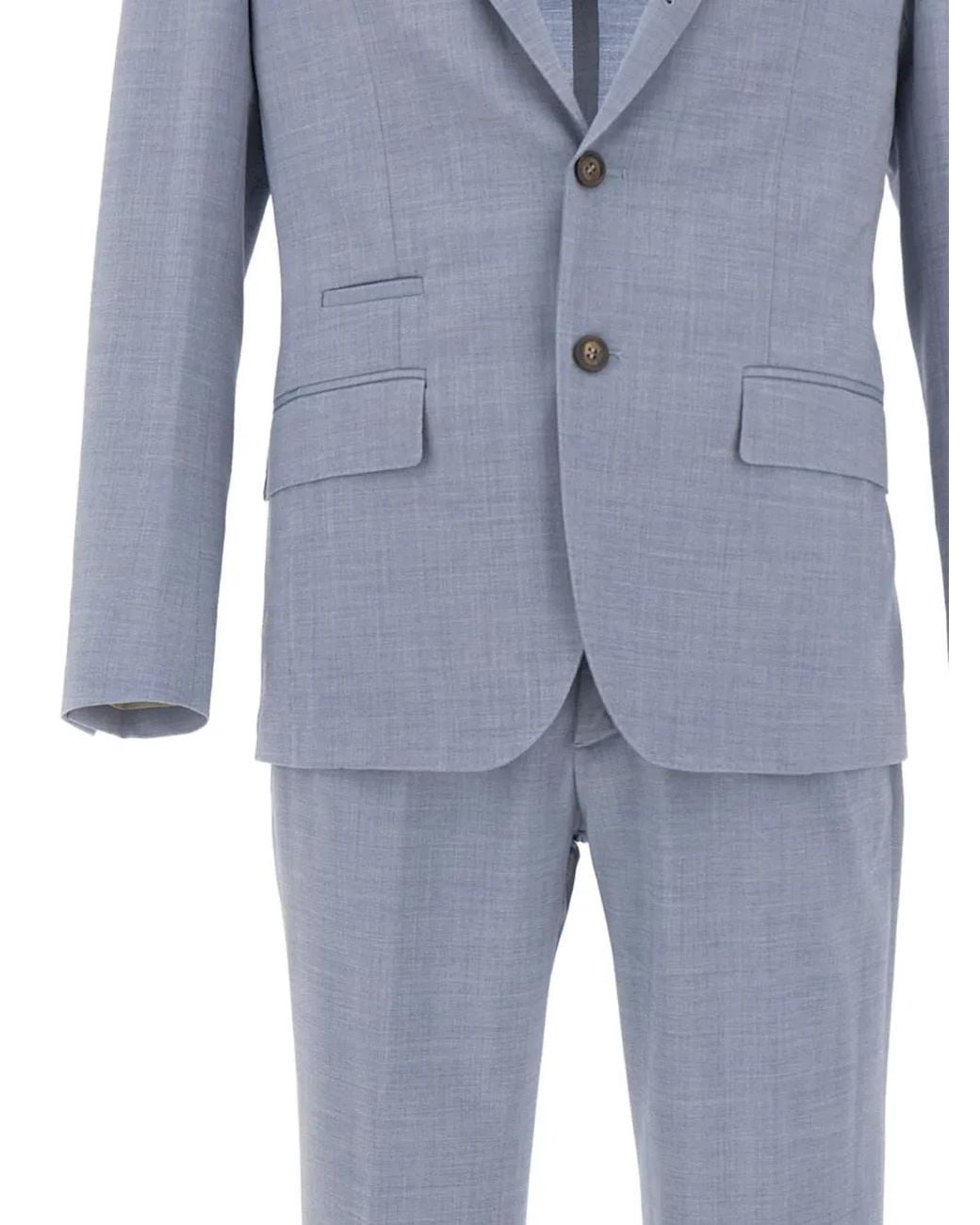 Eleventy Blue Single-Breasted Tailored Suit for men