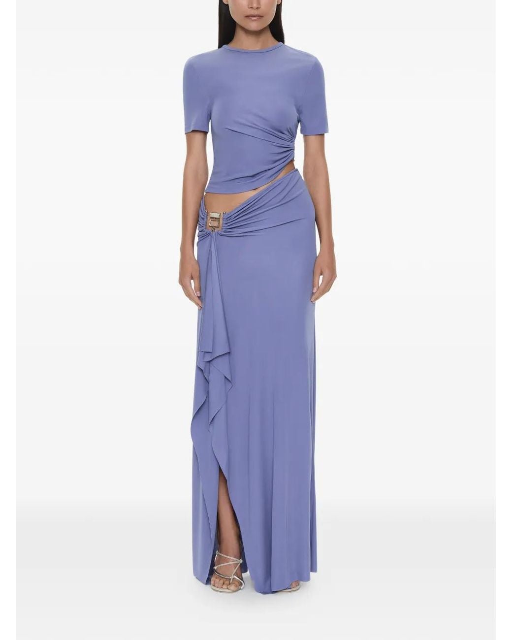 Christopher Esber Cascade Maxi-Rok Met Gesp in het Blue