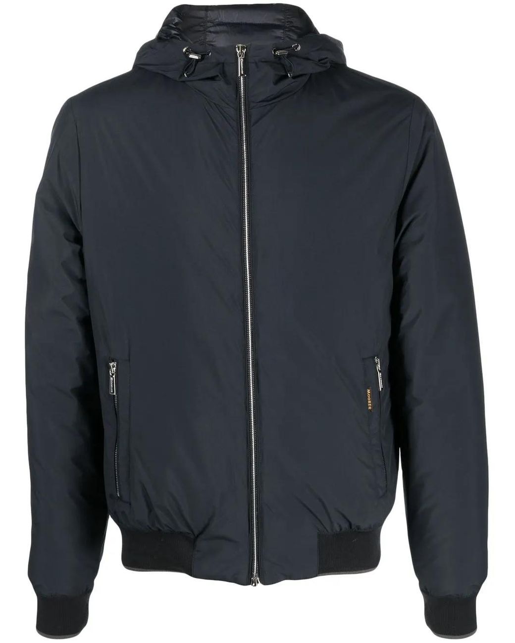 Moorer Blue Zip-Up Hooded Jacket for men