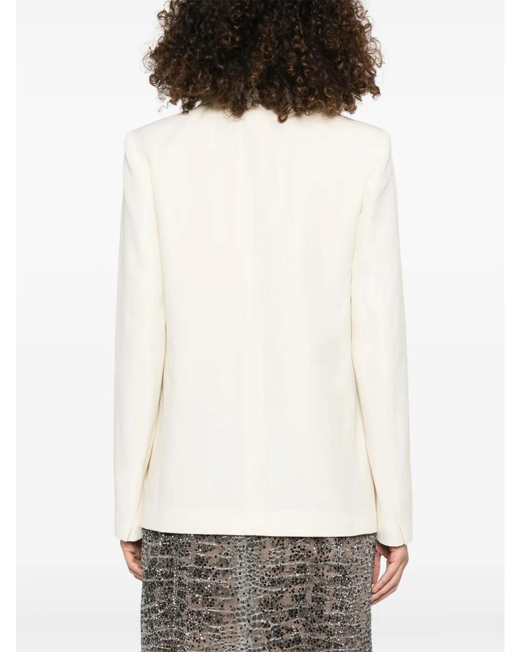 Fabiana Filippi White Slub-Texture Blazer