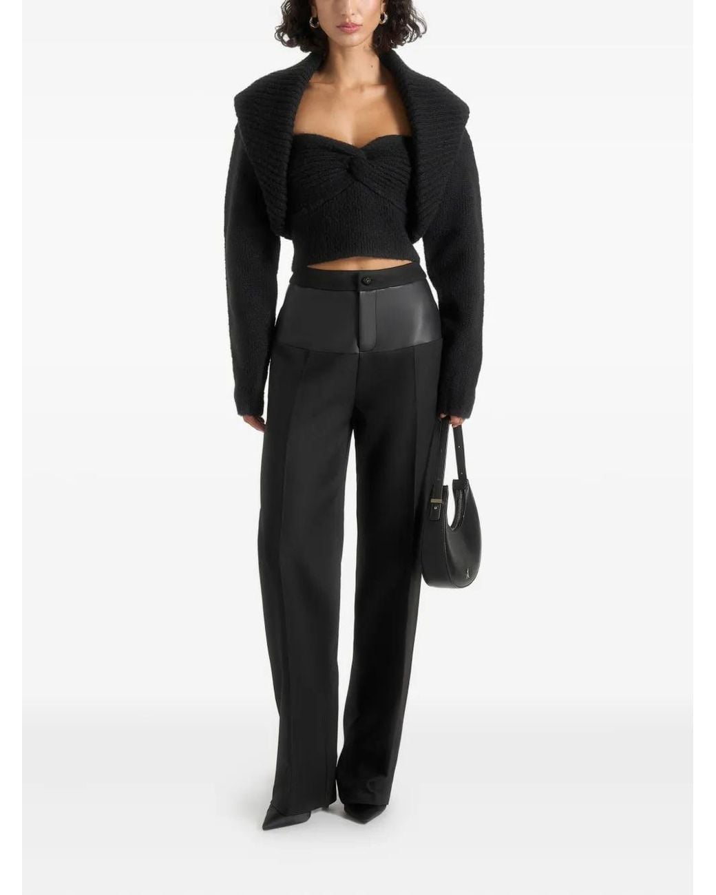 Manière De Voir Black Emya Knit-Shrug Cardigan Set (Set Of Two)