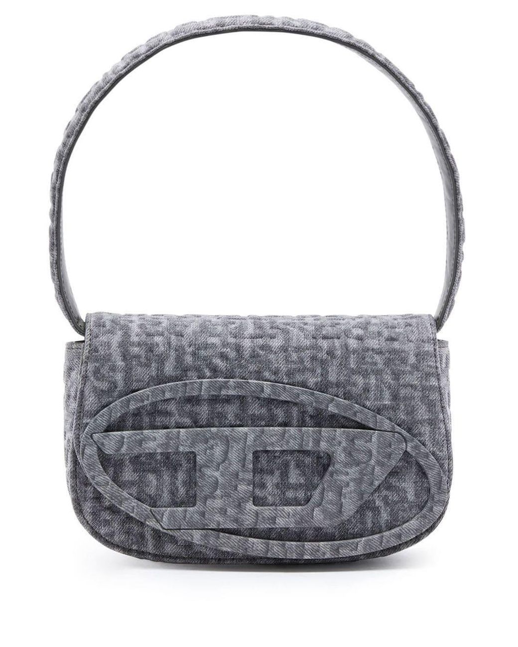 DIESEL 1dr - Iconic Shoulder Bag In Monogram Denim - Shoulder Bags - Woman  - Grey in Grey | Lyst Canada
