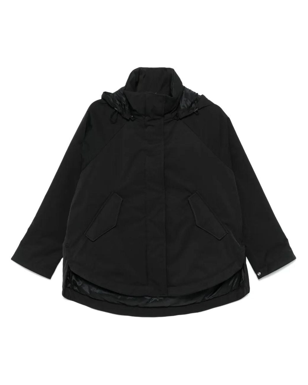 Herno Black Mini Hooded Nylon Jacket