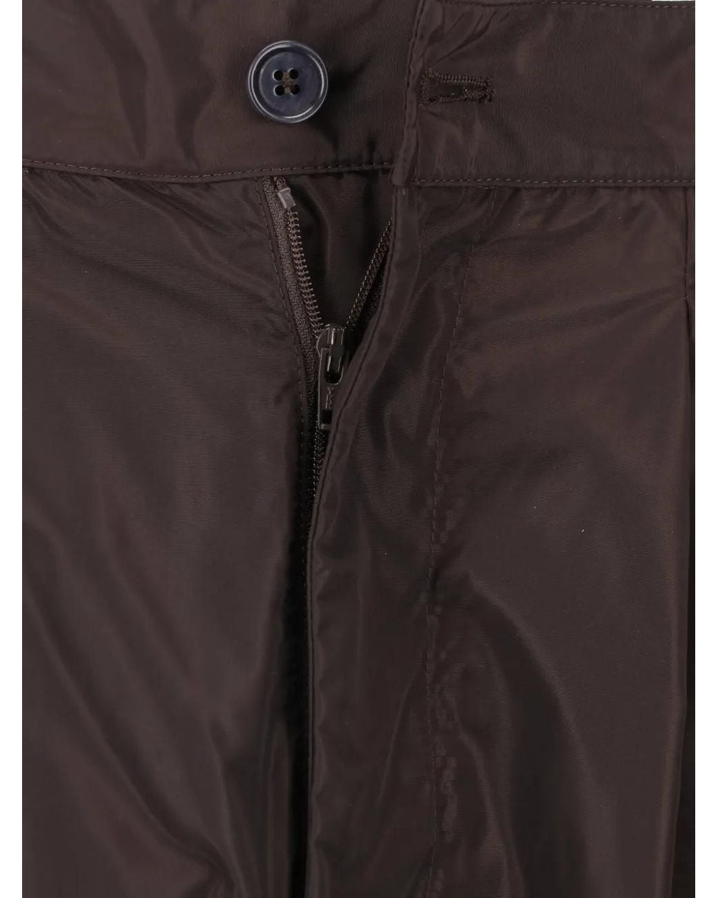 Aspesi Brown Technical Fabric Flared Midi Skirt