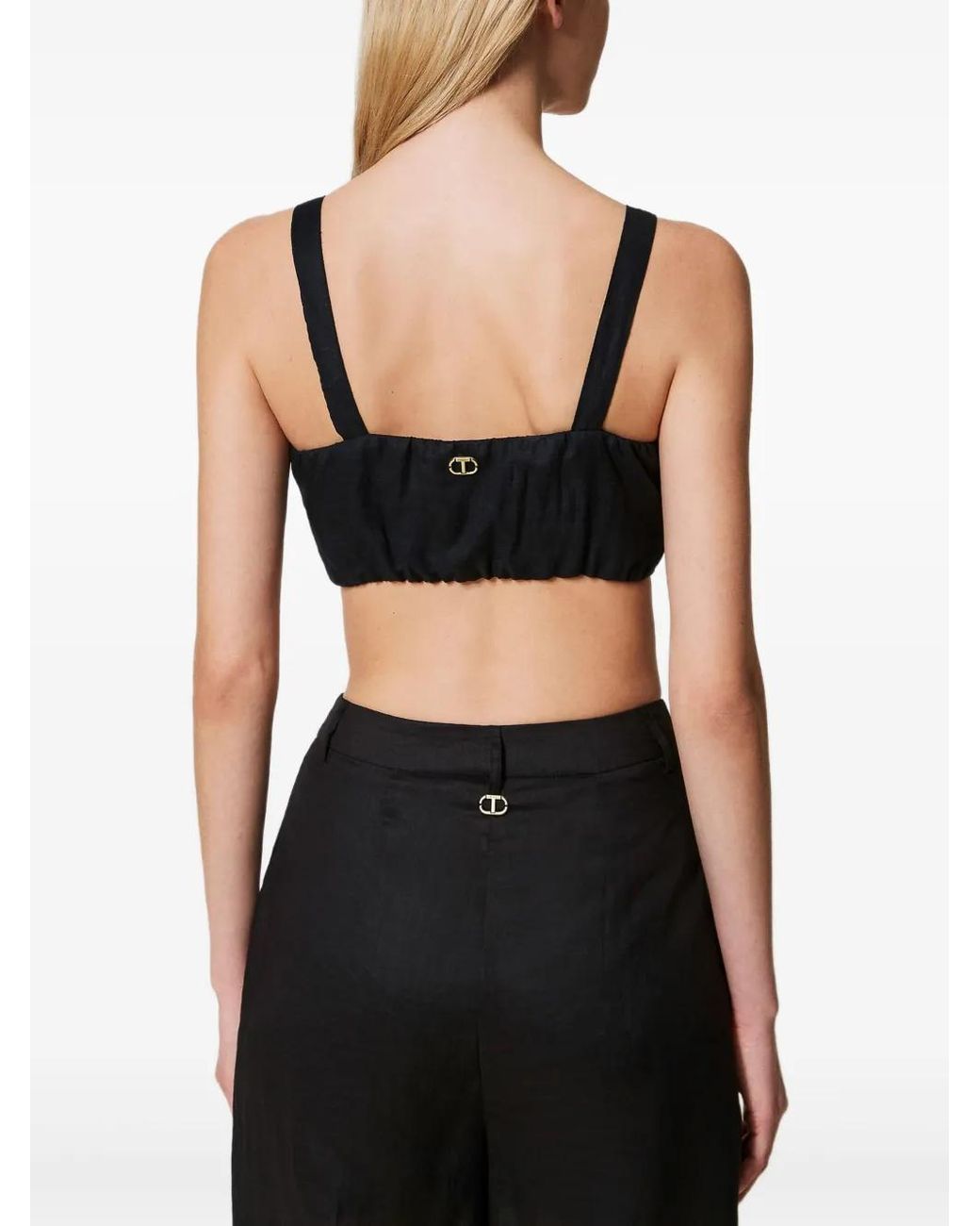 Twinset Black Linen Top