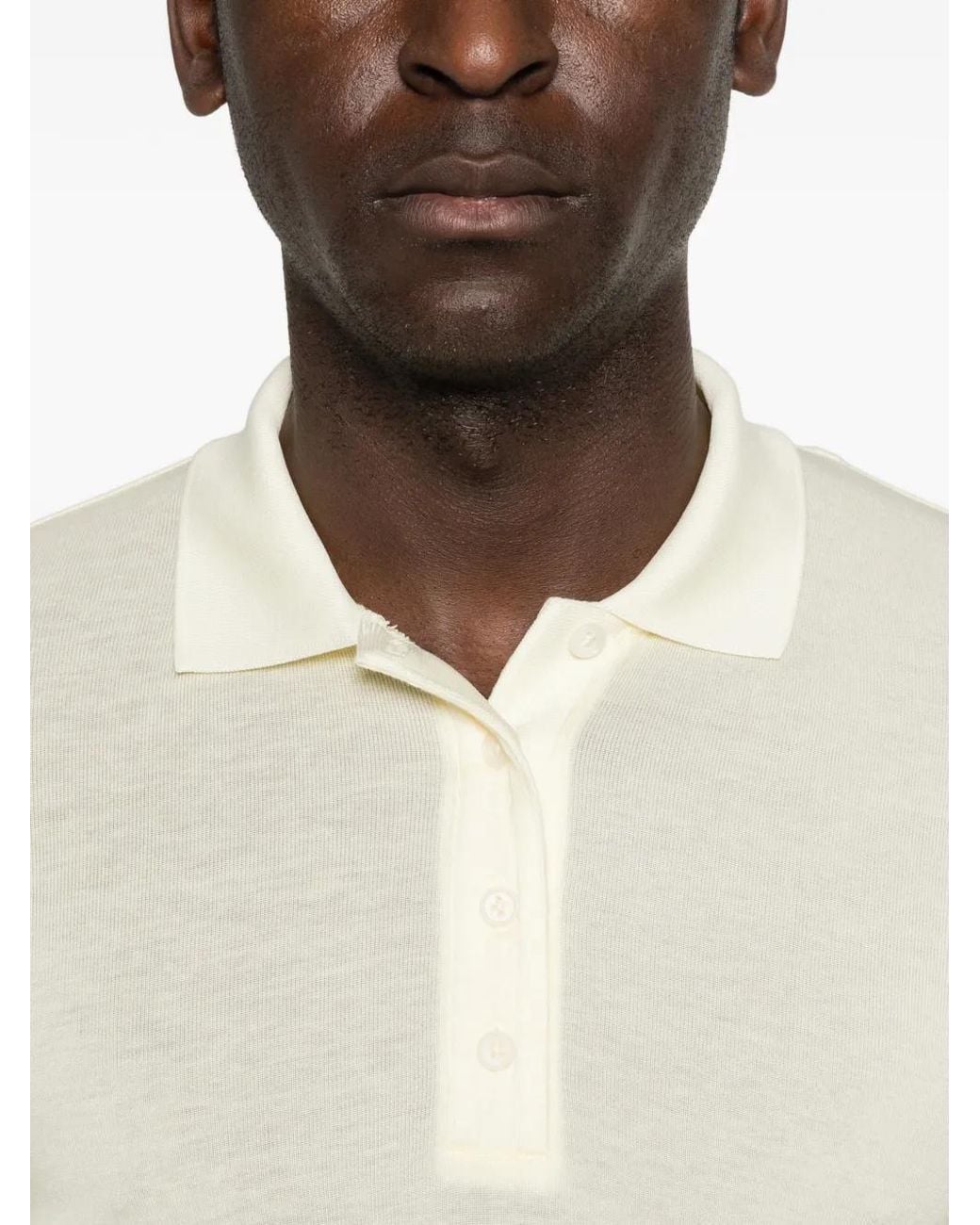 Entire studios White Long-Sleeve Polo Shirt