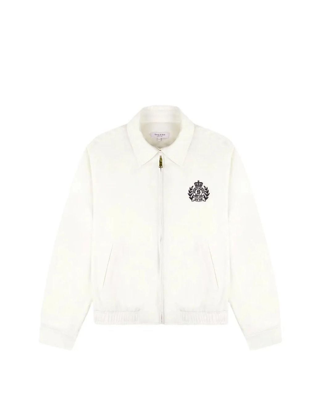 Sporty & Rich White Logo-Embroidered Zip-Up Jacket