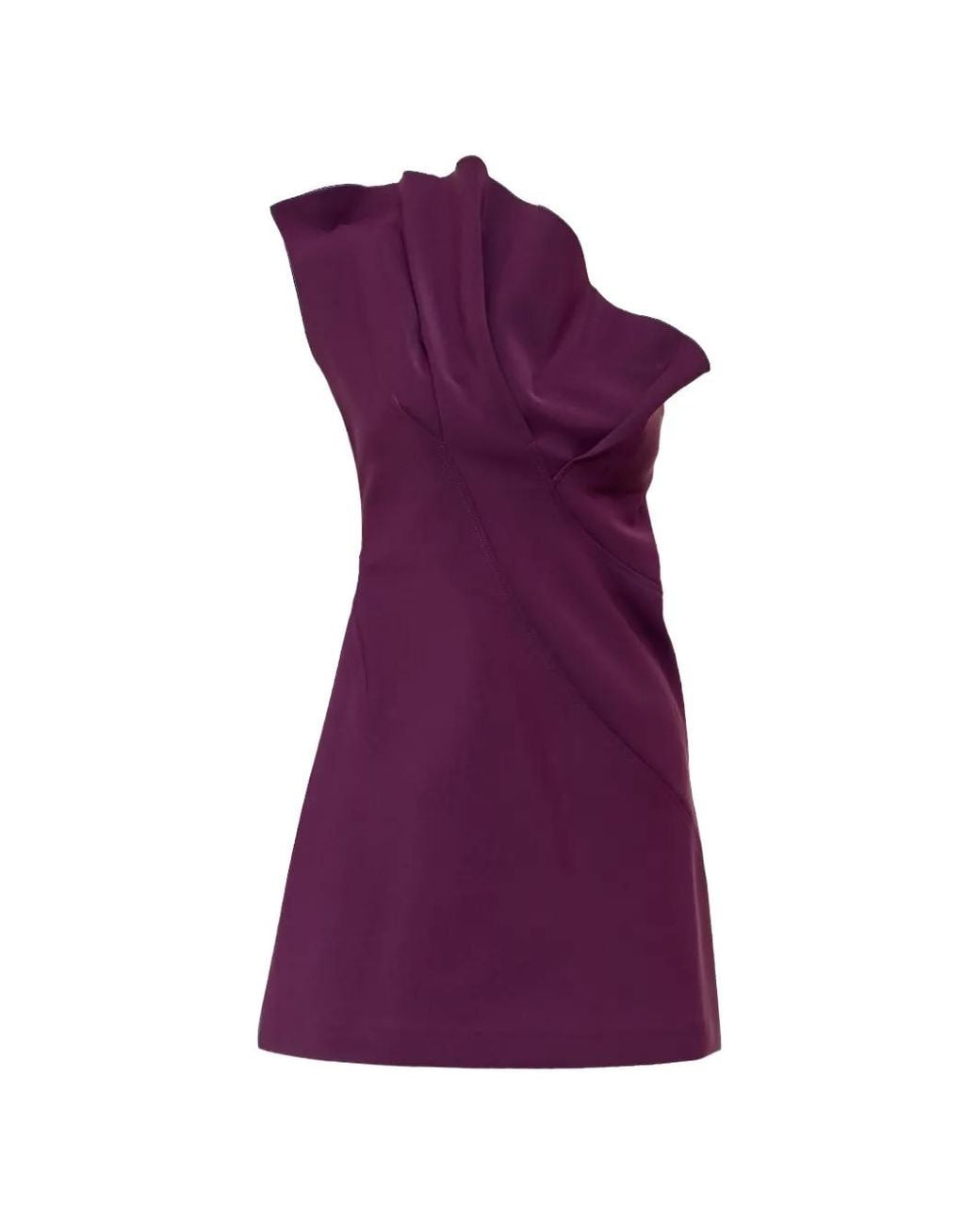 Acler Purple Lugano One-Shoulder Mini Dress