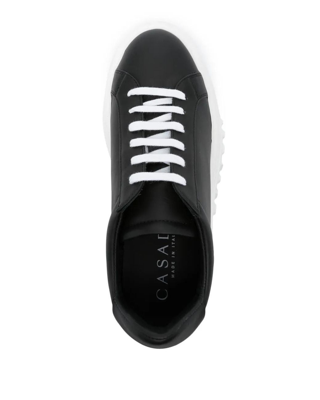 Casadei Black Nexus Leather Wedge Sneakers