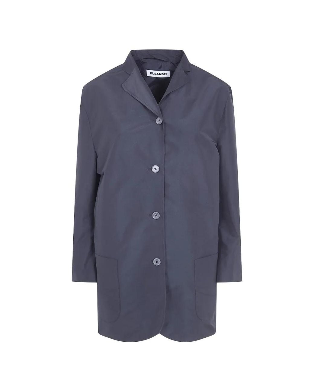 Jil Sander Blue Patch-Pocket Coat