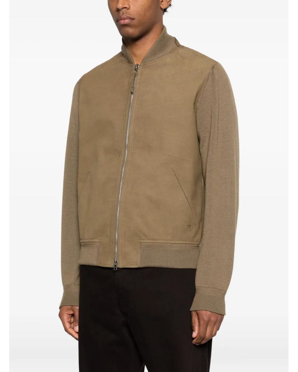 Tom Ford Natural Nubuck Front Merino Bomber for men