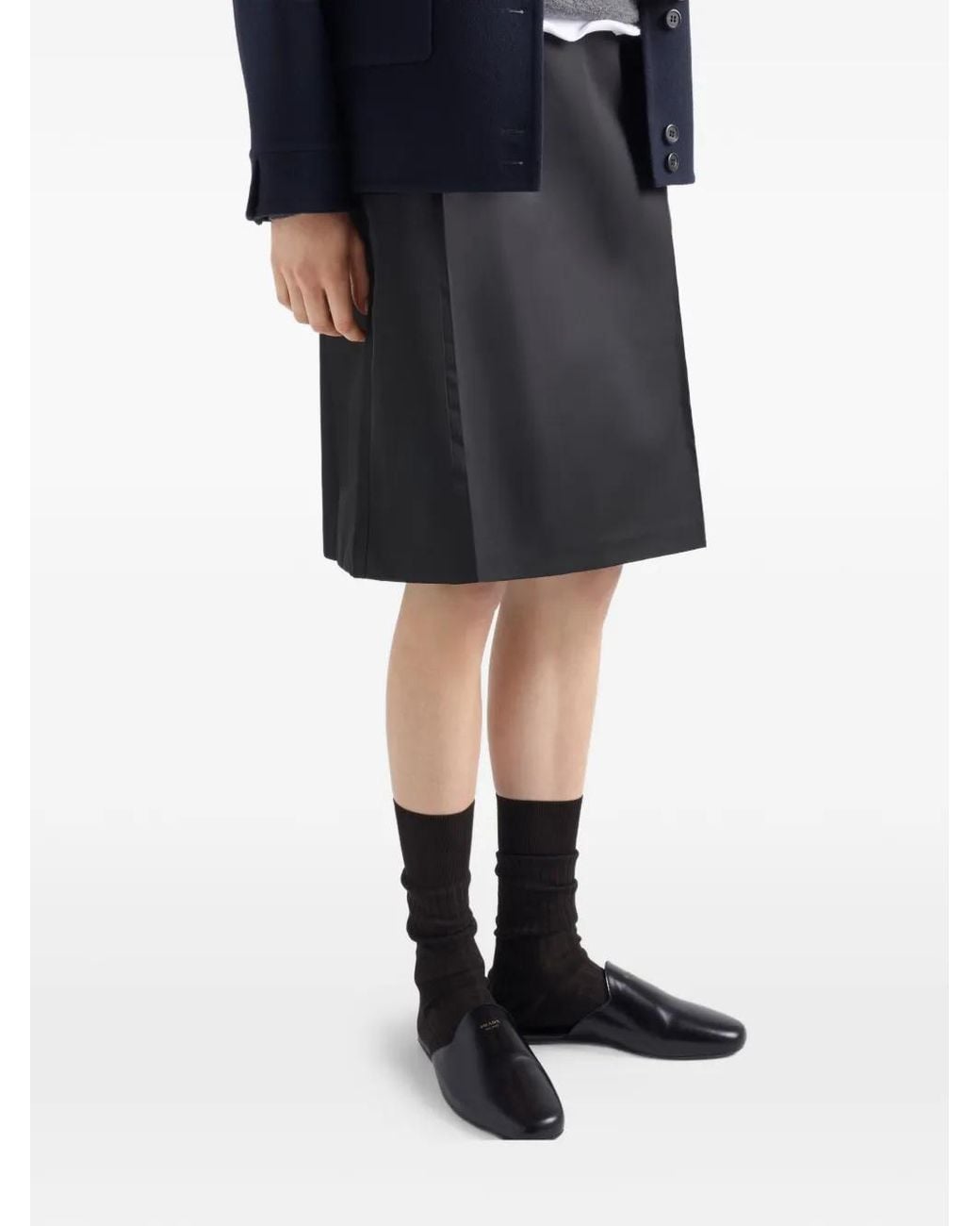 Prada Black Low-Rise Welt-Pocket Skirt