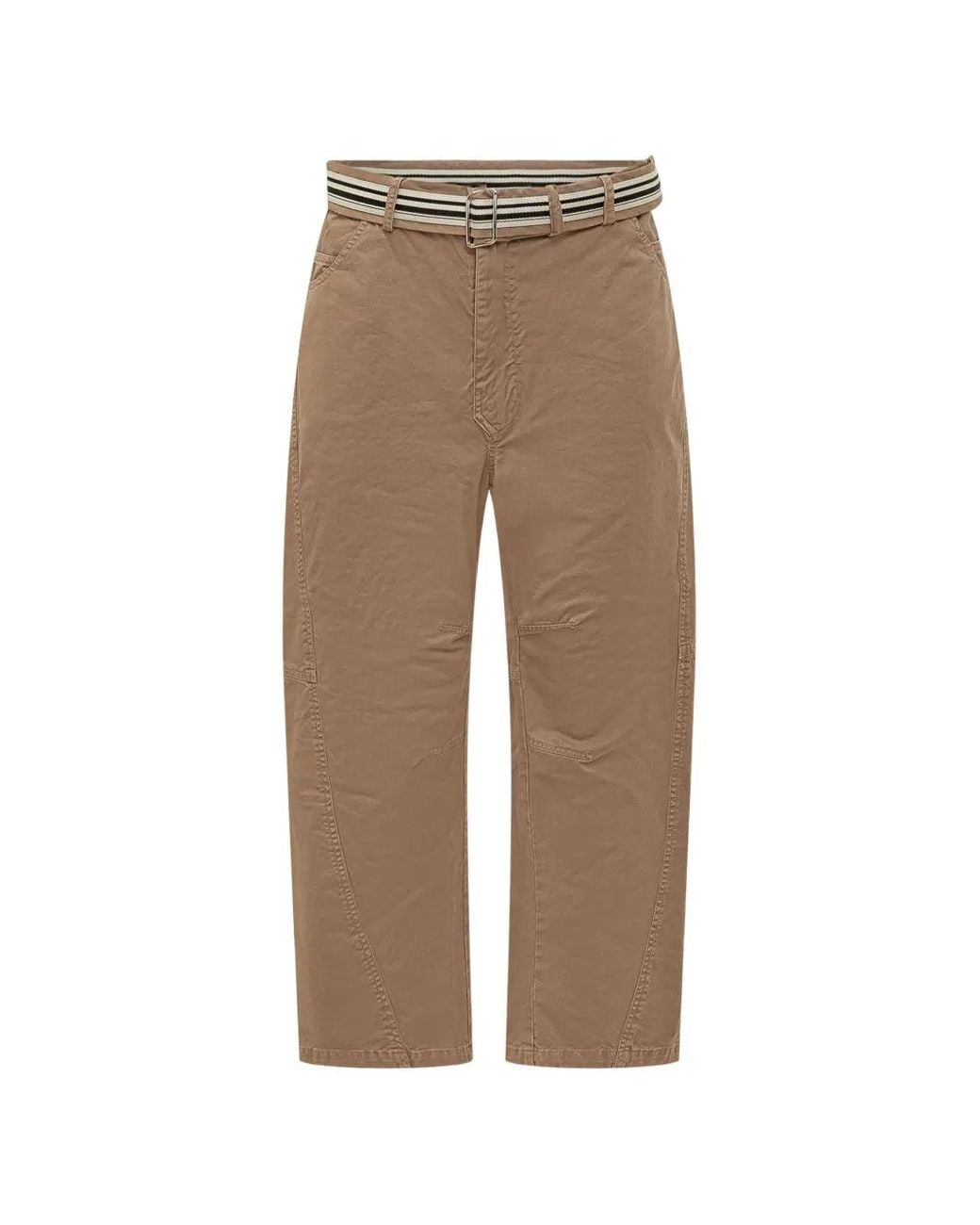 Mordecai Natural Pockets Belted Trousers for men
