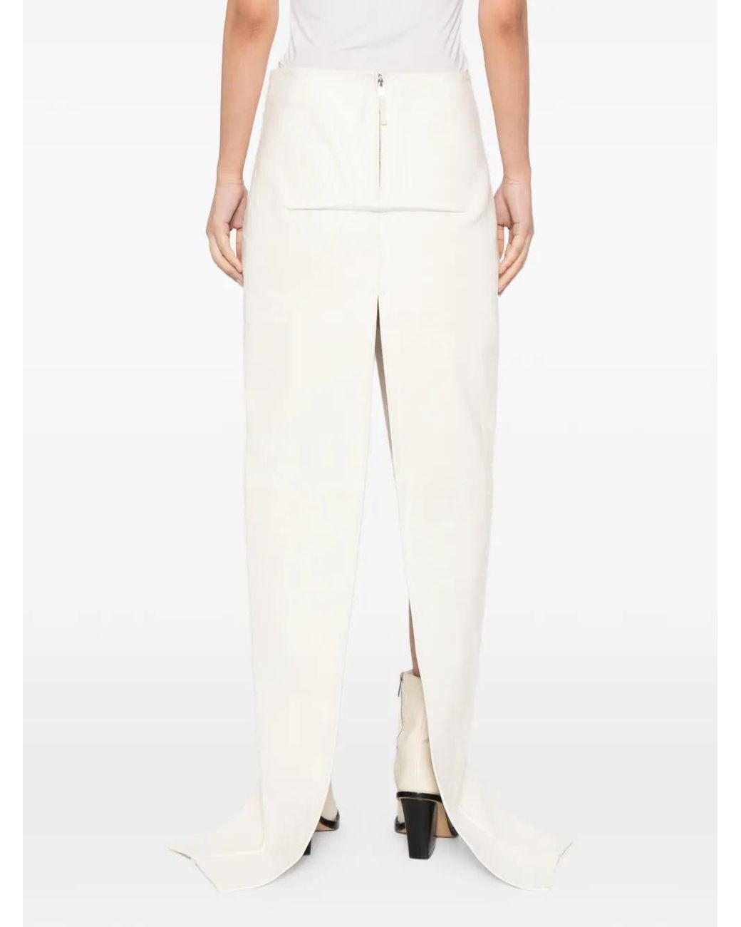 Rick Owens White Sliced Skirt