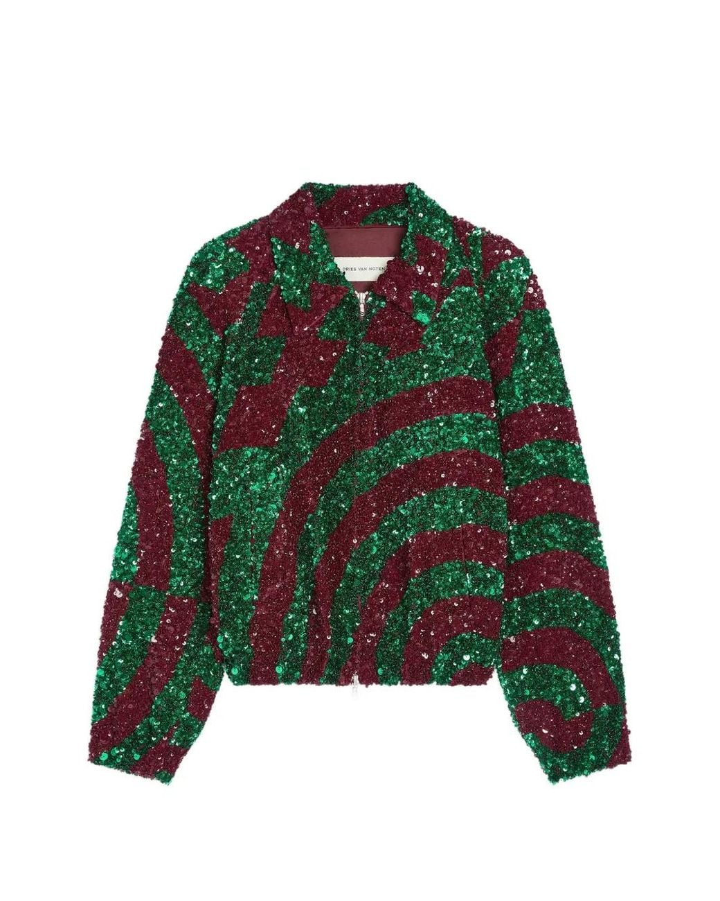 Dries Van Noten Green Embroidered Blouson Jacket