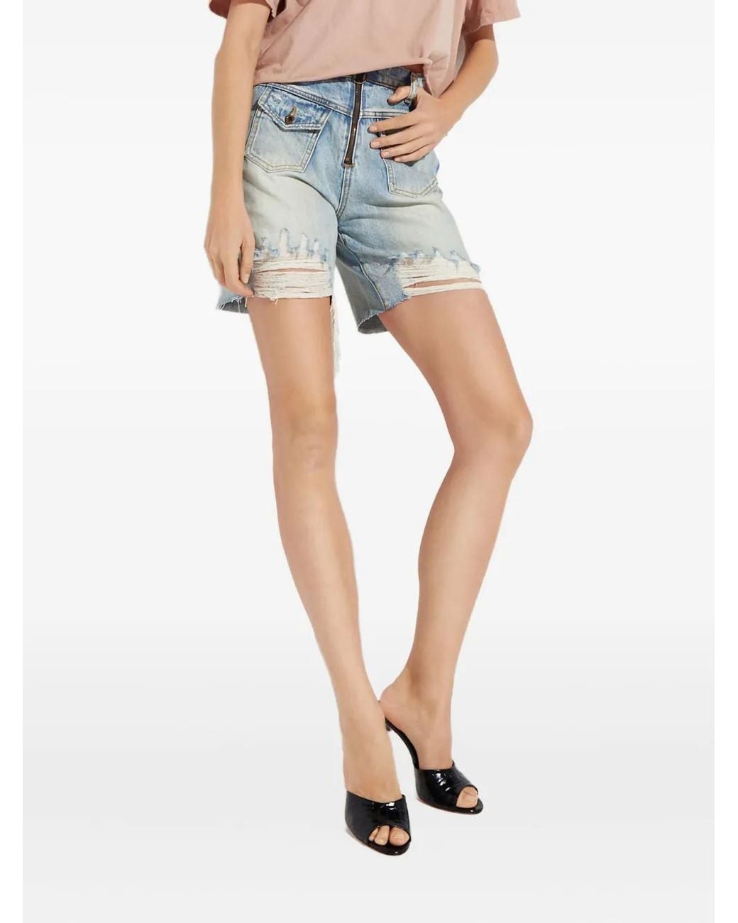 One Teaspoon Blue Bridgette Denim Shorts