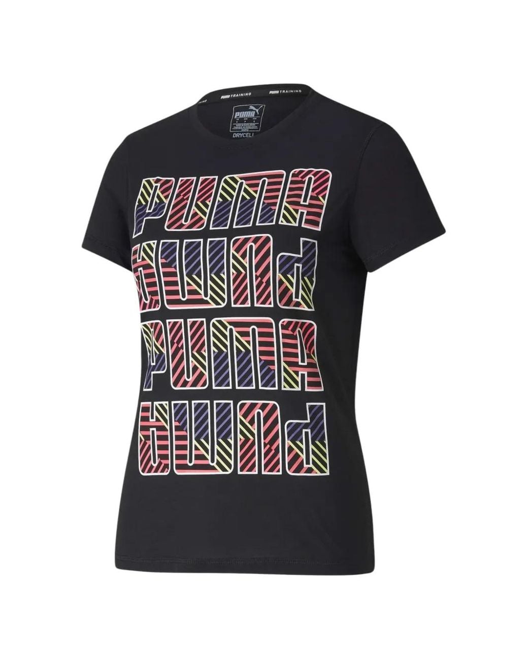 PUMA Black Printed Crew-Neck T-Shirt