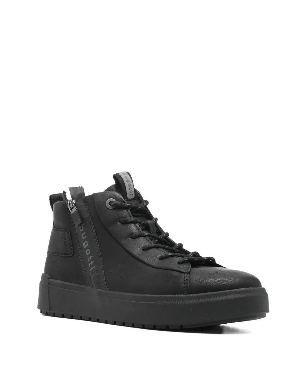 Bugatti Black Lace-Up Zip Booties for men