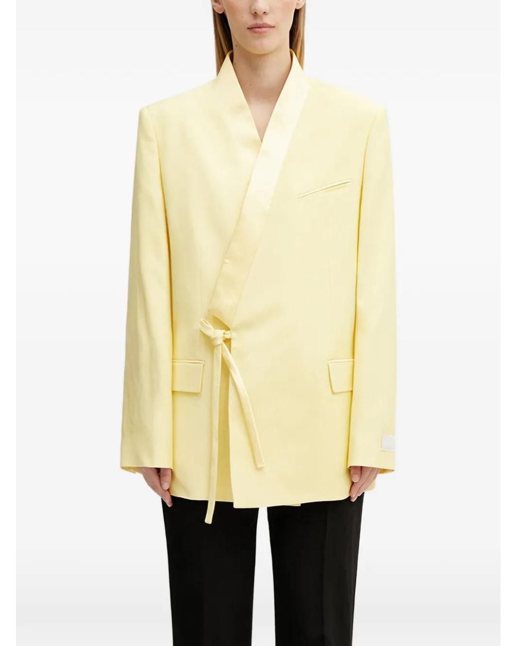 KENZO Yellow Wrap-Style Blazer