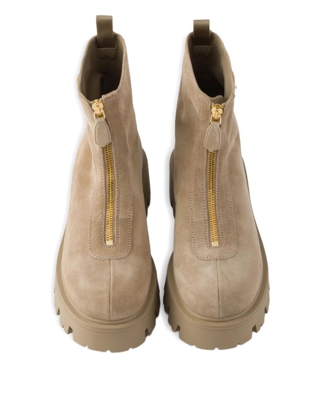 Prada Brown Stiefel mit Reißverschluss