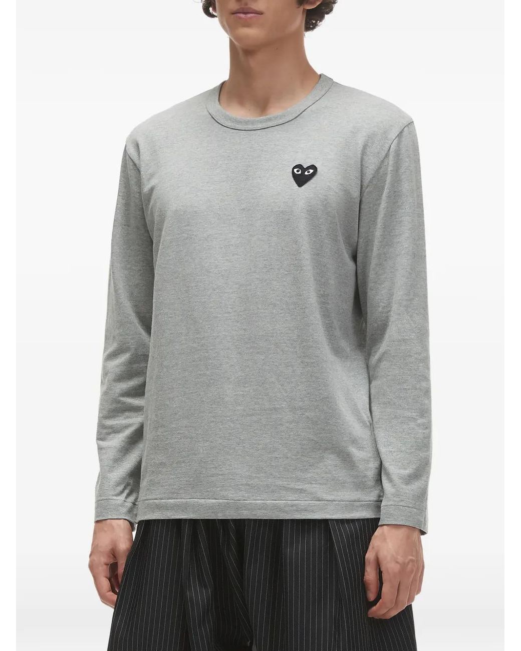 COMME DES GARÇONS PLAY Gray Heart-Print T-Shirt