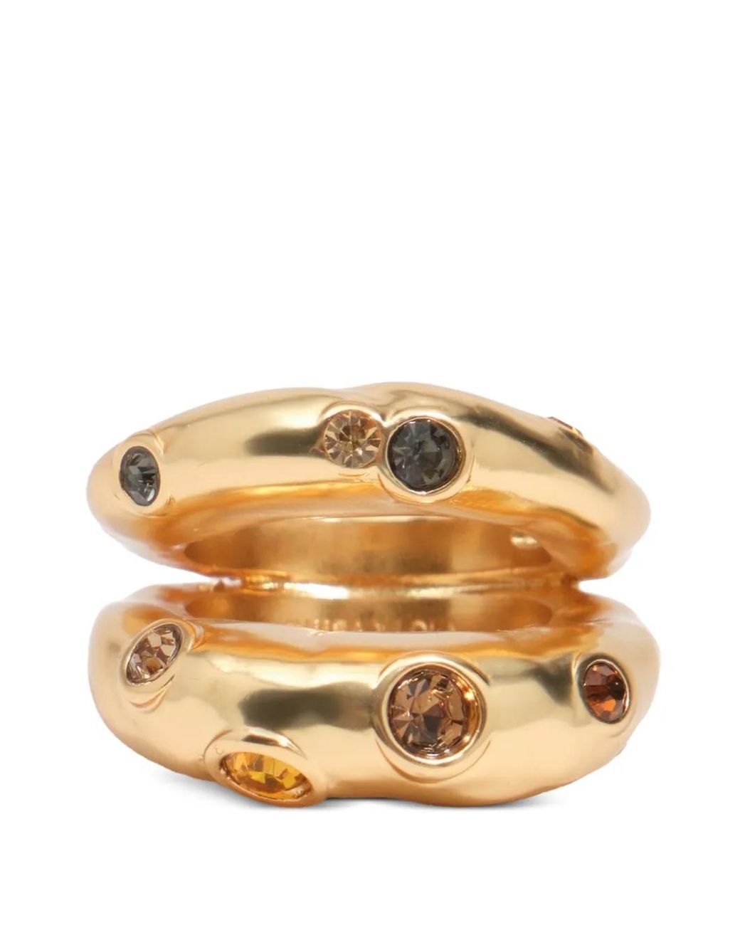 Bimba Y Lola Metallic Topaz Crystals Textured Ring