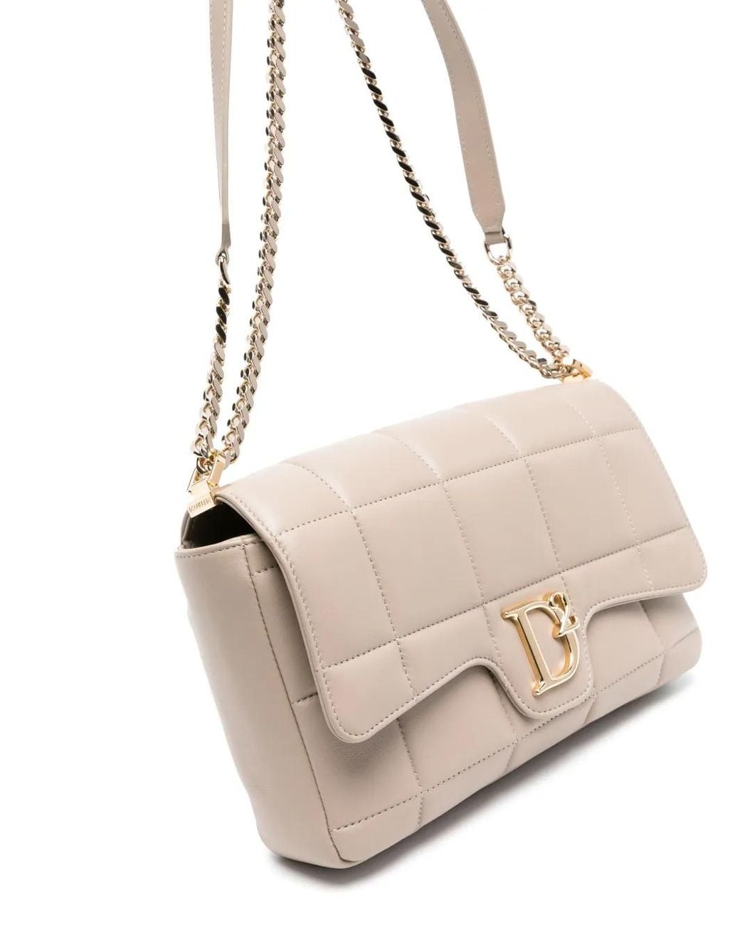 DSquared² Natural D2 Statement Soft Shoulder Bag