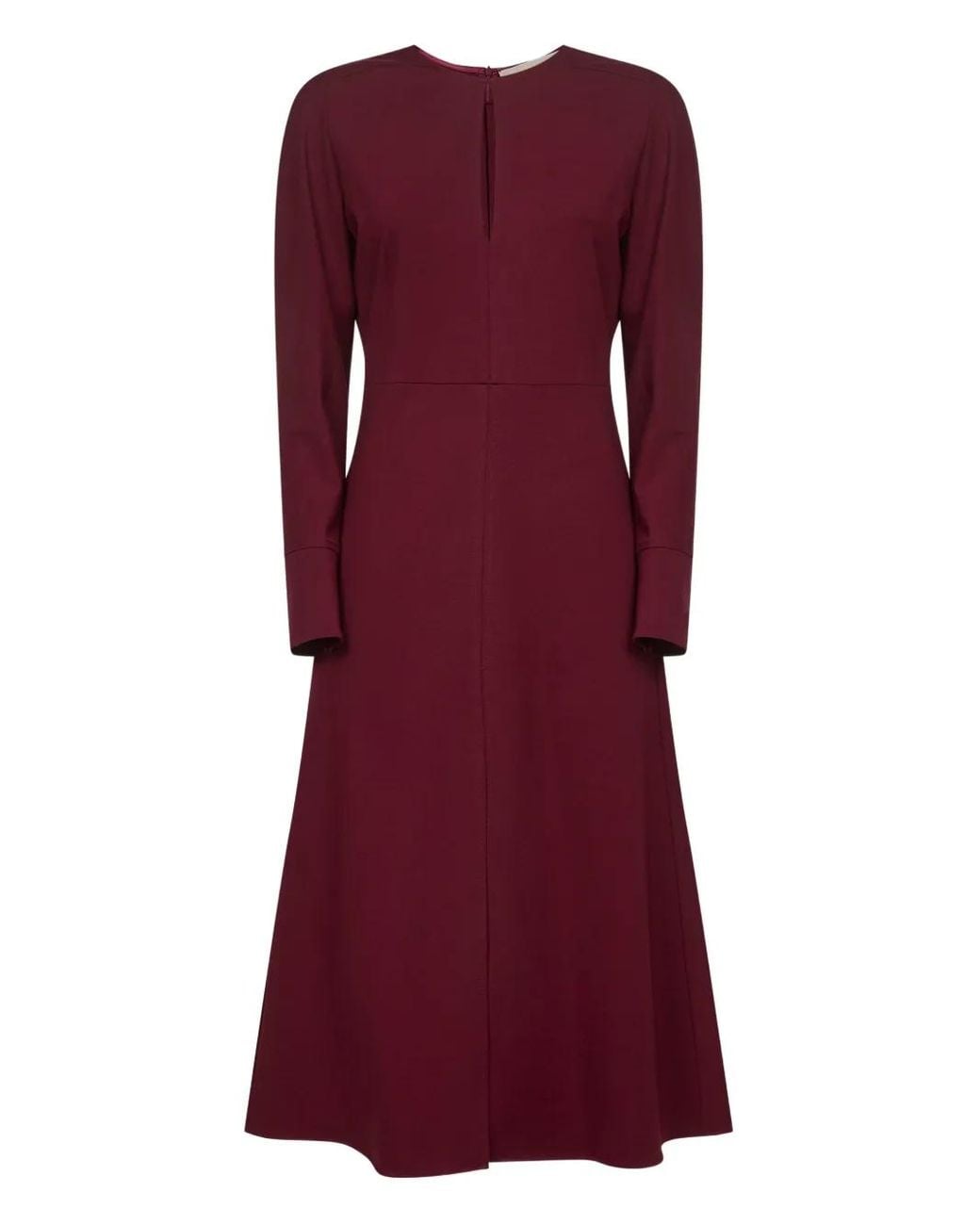 Blanca Vita Purple Keyhole-Neck Flared Midi Dress