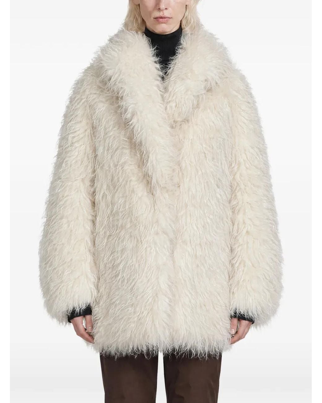 Moncler Natural Malencos Faux-Fur Jacket