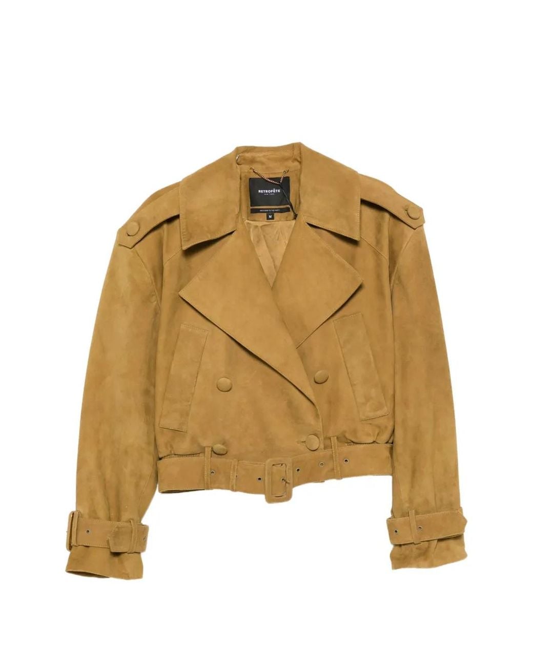 retroféte Metallic Belted Suede Jacket