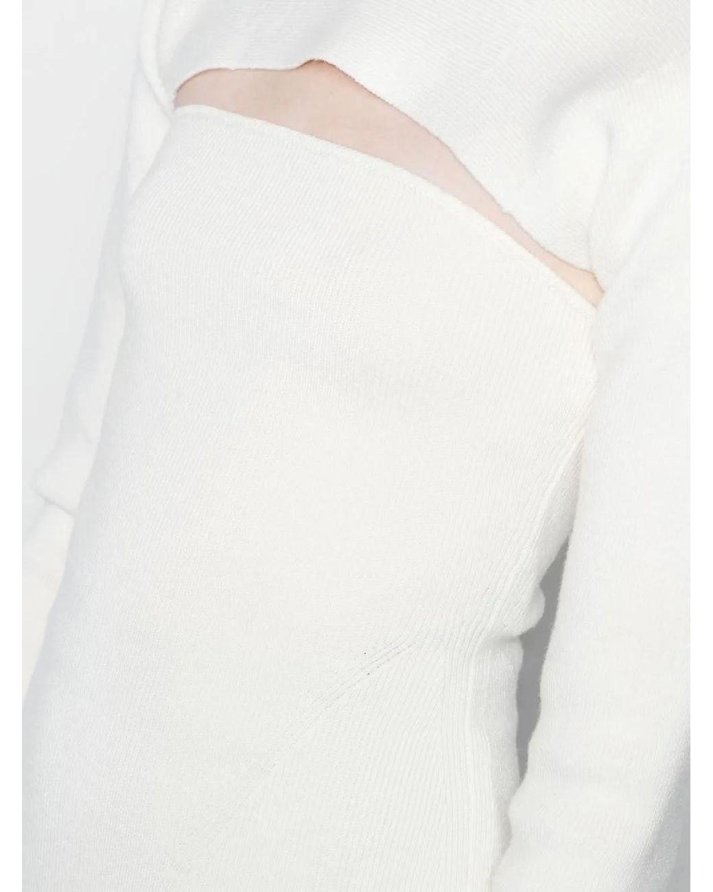 Tom Ford White Cut-Out Virgin Wool-Blend Jumper
