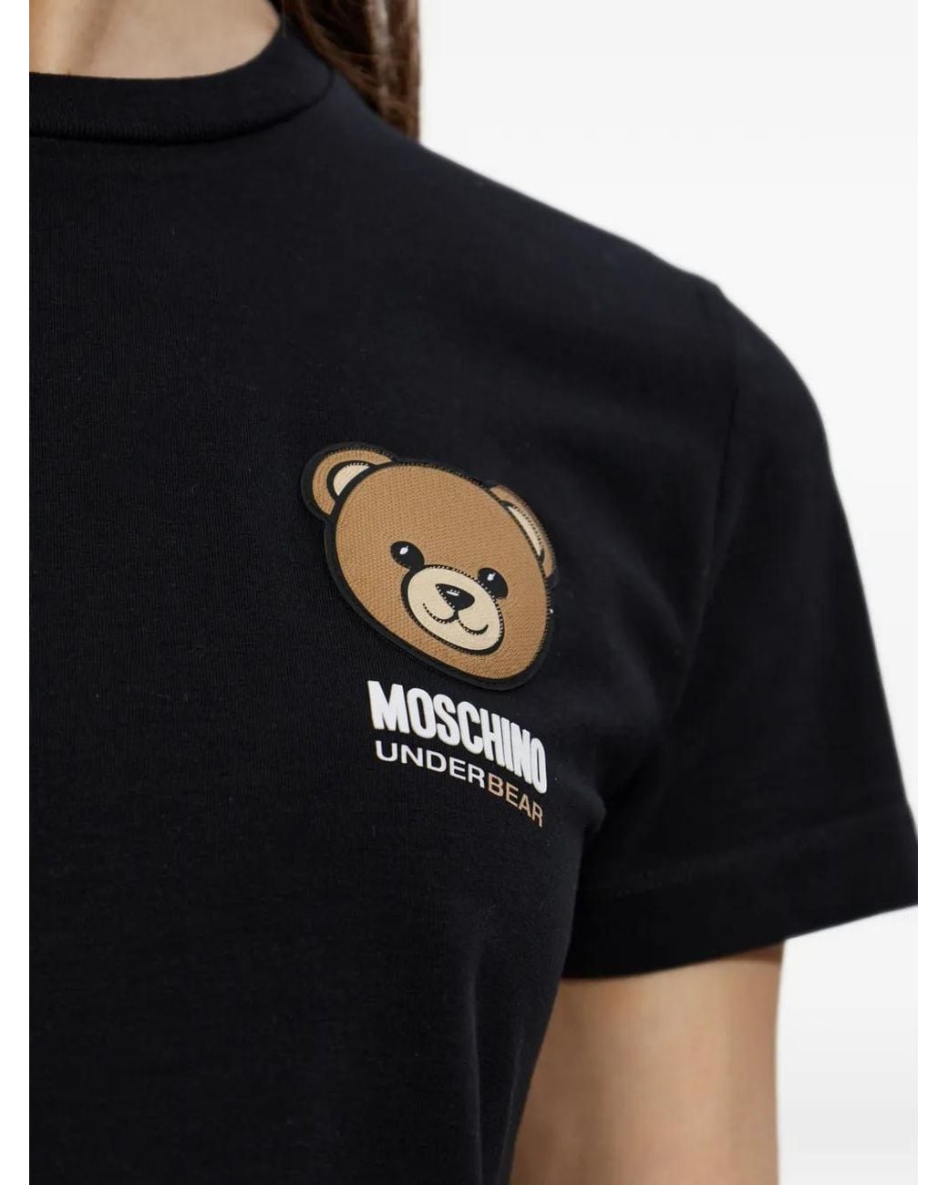 Moschino Black Underbear-Patch T-Shirt