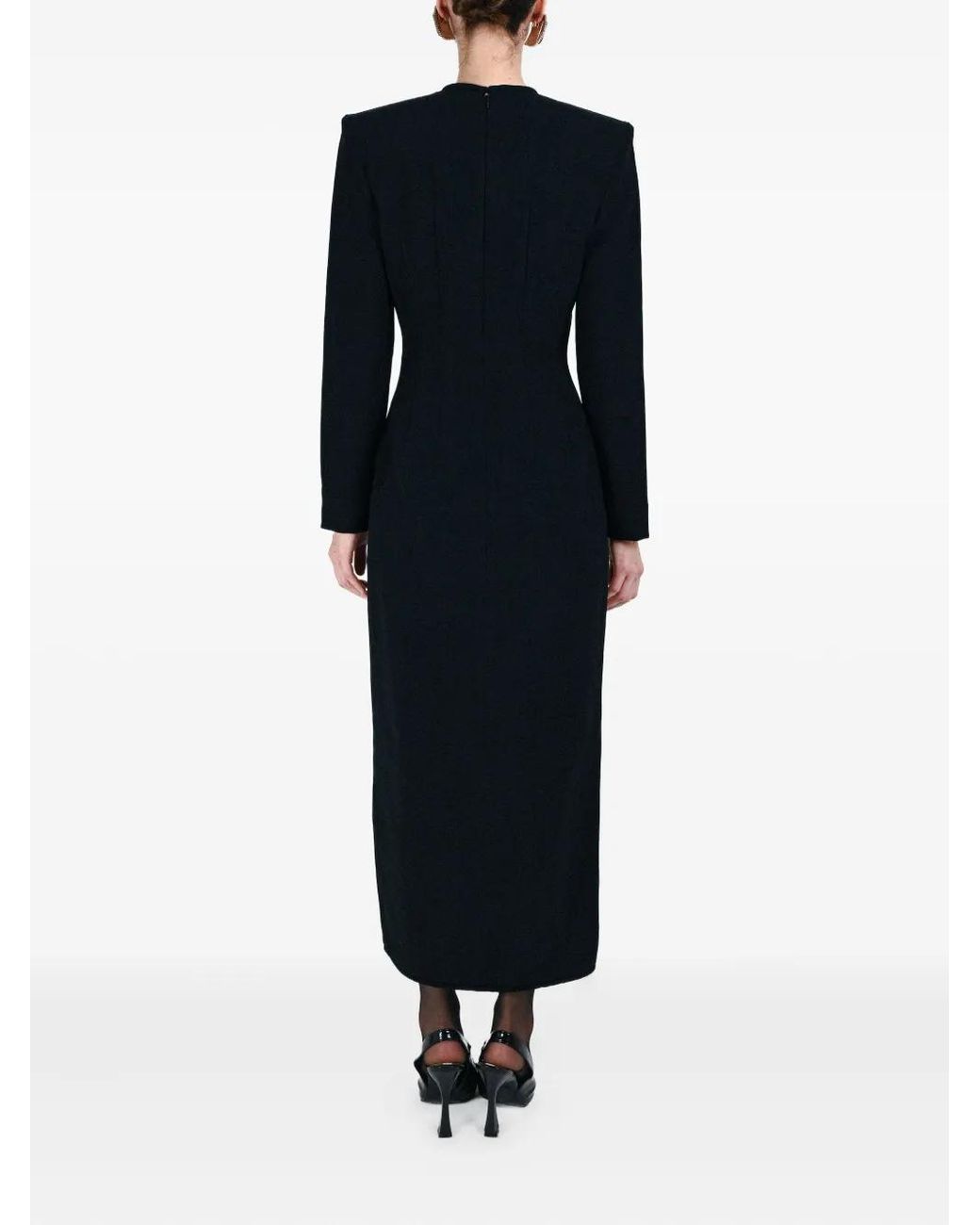 ROWEN ROSE Black Bow-Detail Long Dress