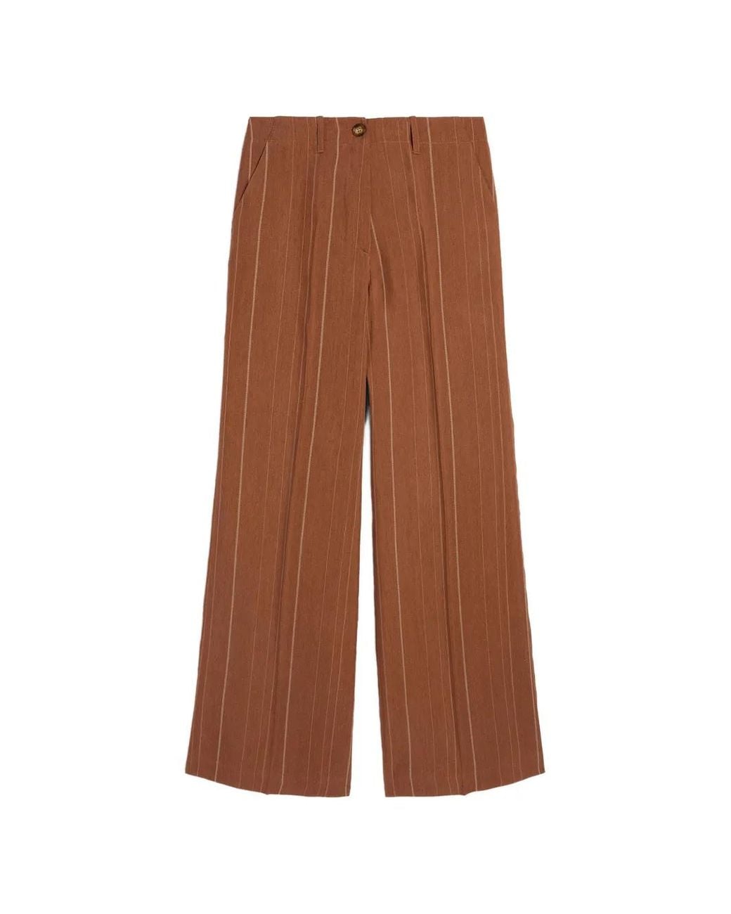 Momoní Brown Pinstripe Wide Trousers