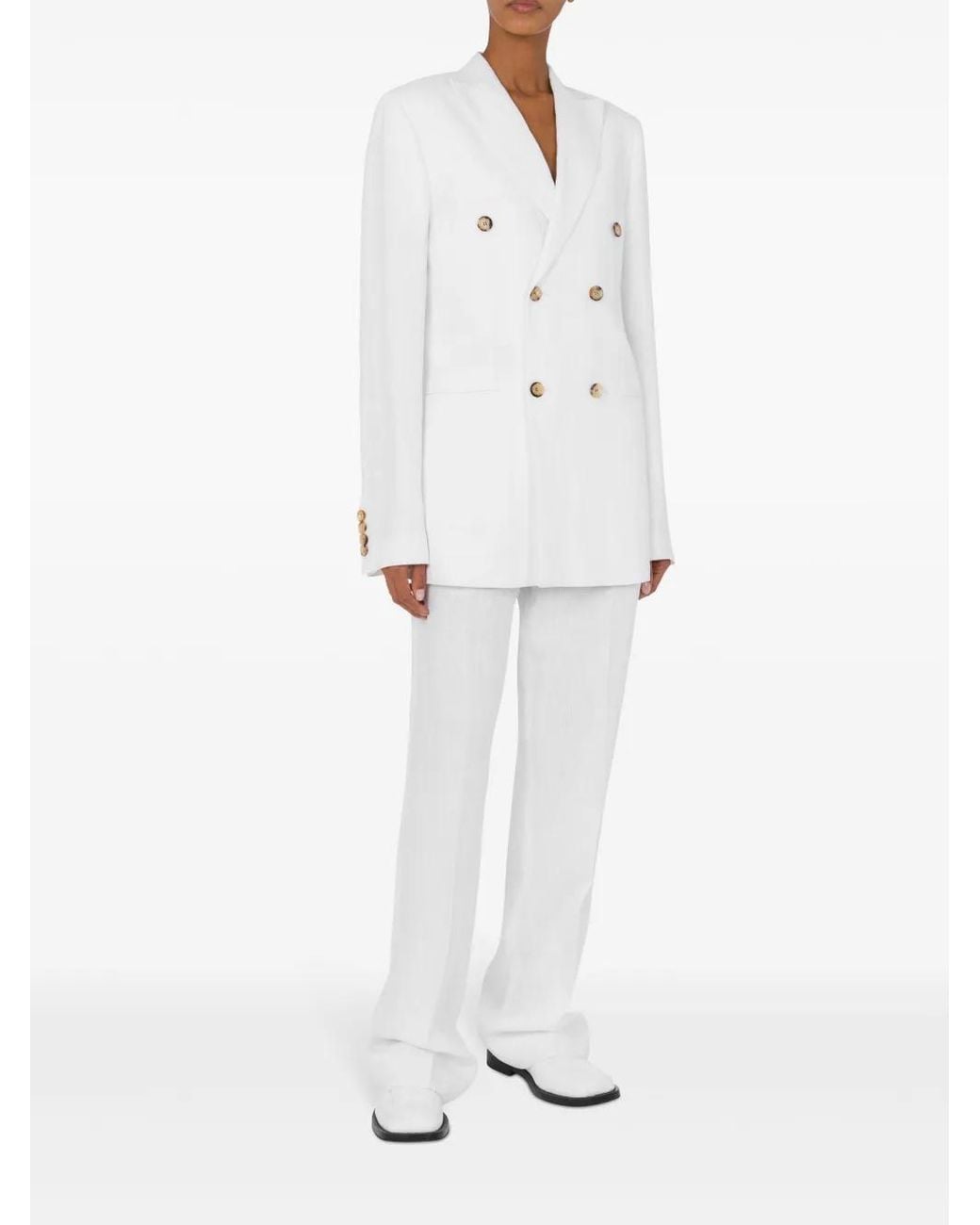 Moschino White Double-Breasted Blazer