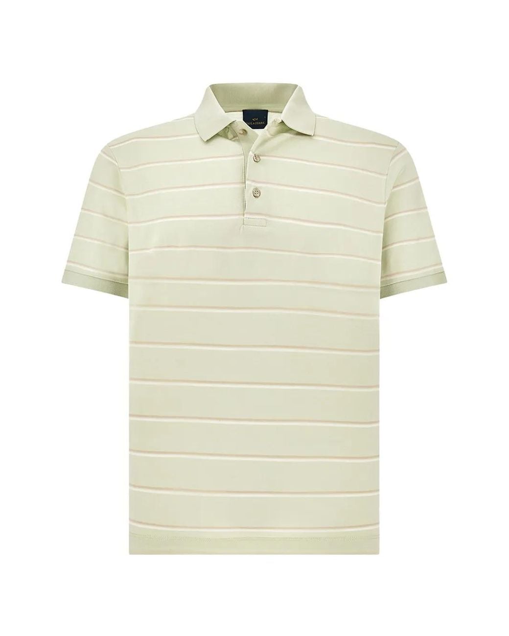 Paul & Shark White Striped Cotton Polo Shirt for men