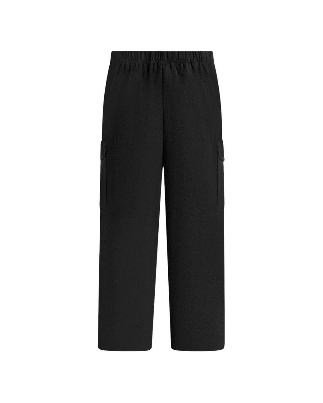 Manière De Voir Black Rayan Textured Cargo Trousers for men