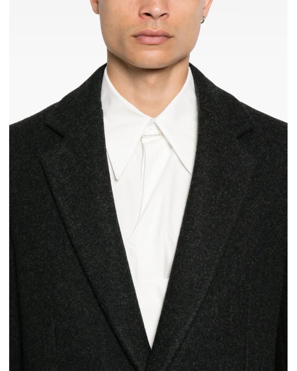 Jil Sander Black Wool Coat for men