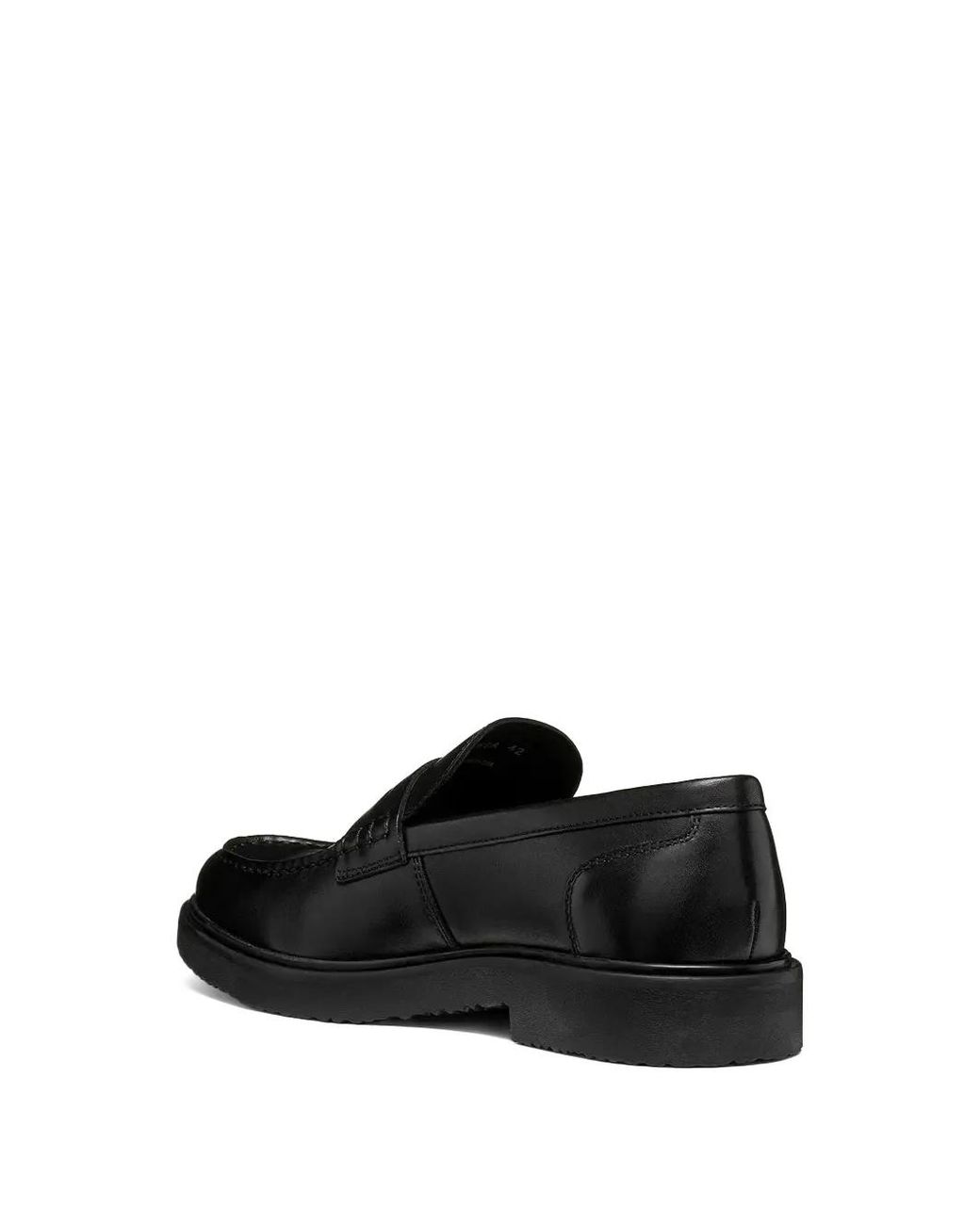 Geox Black Leather Penny-Slot Loafers for men