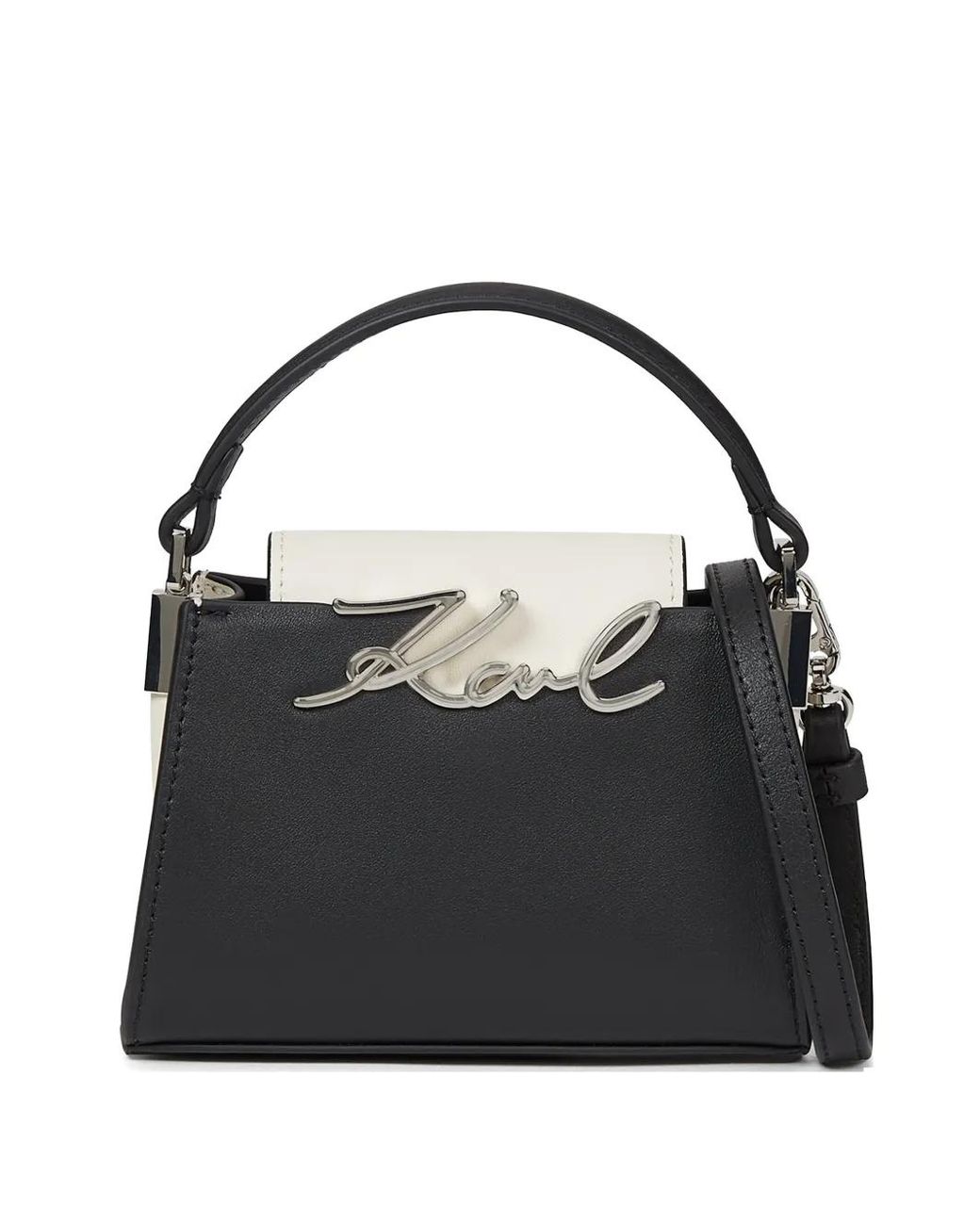 Karl Lagerfeld Black Sac À Bandoulière À Motif Damier
